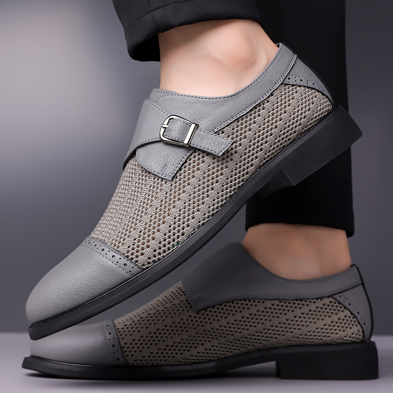 Sarratore Mesh Leather Loafers