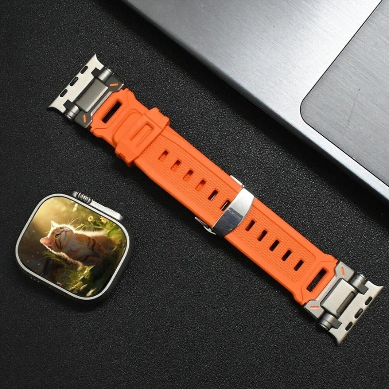 TitaniumBuckle Silicone Apple Watch Band