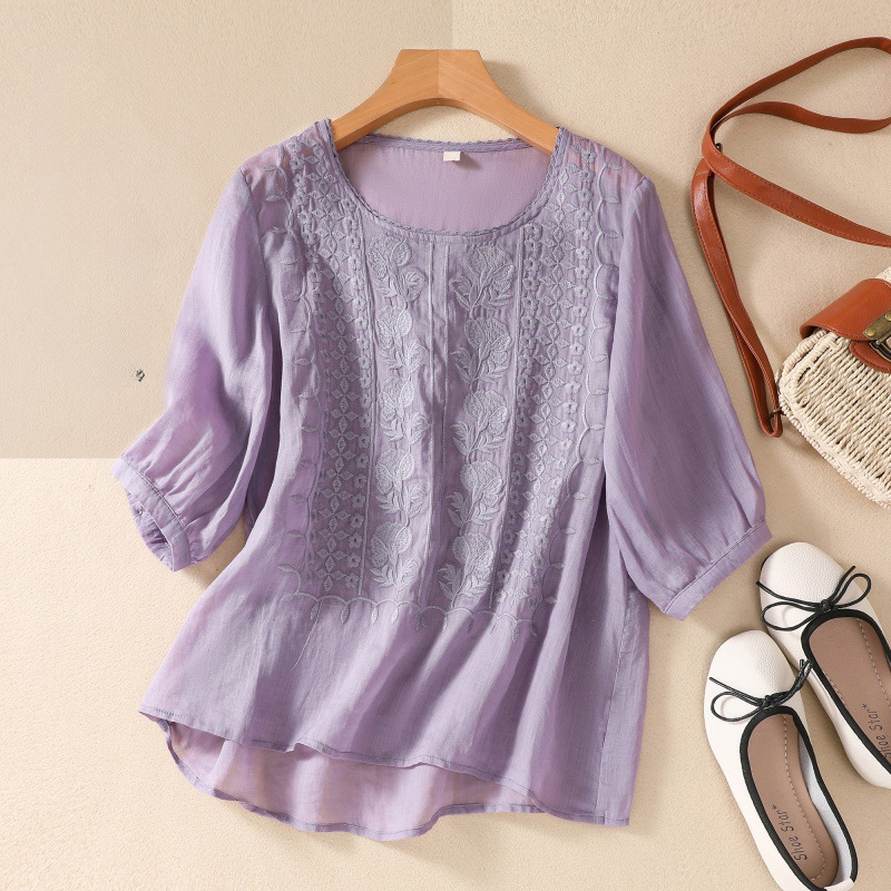 Esmeralda Linen Lace Blouse