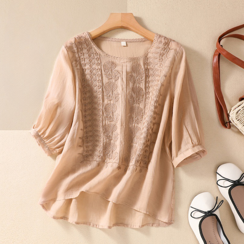 Esmeralda Linen Lace Blouse