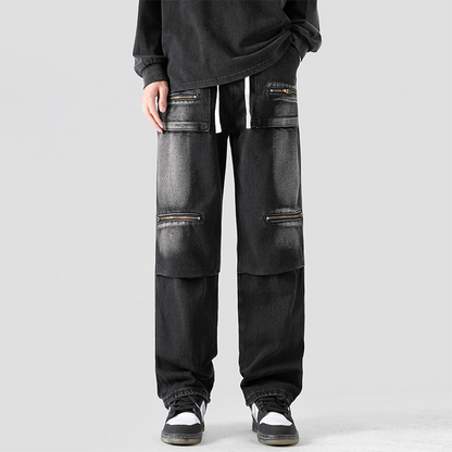 Rebel Washed Cargo Denim Pants
