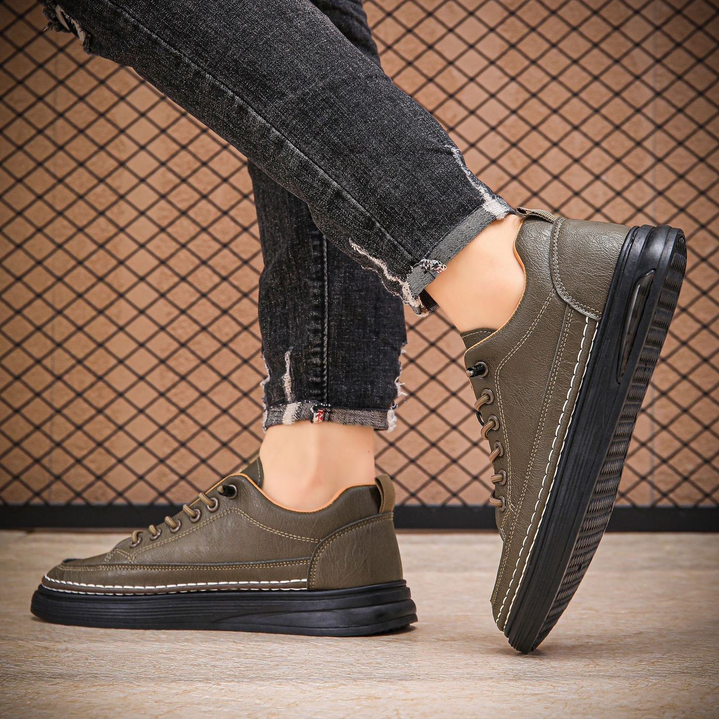 Strada Genuine Leather Sneakers