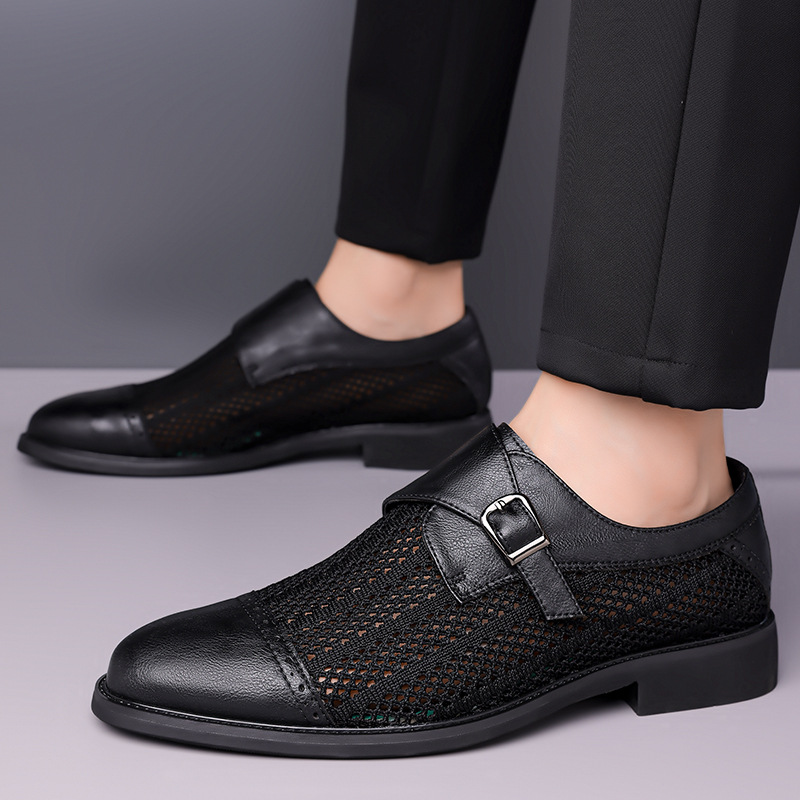 Sarratore Mesh Leather Loafers