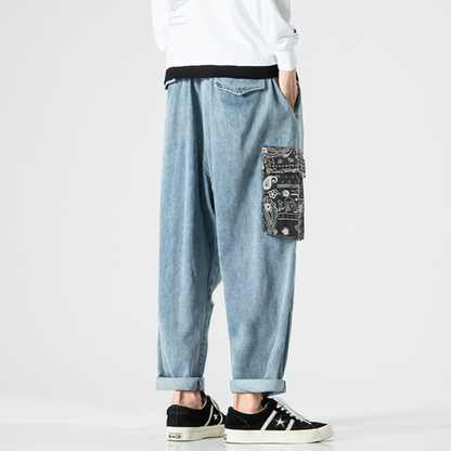 Maddox Paisley Denim Joggers