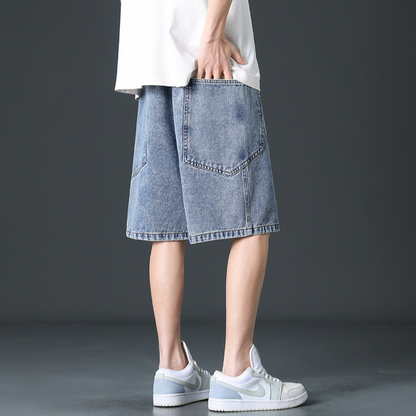 Delano Wide-Leg Denim Shorts