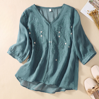 Jane Austen Linen Blouse