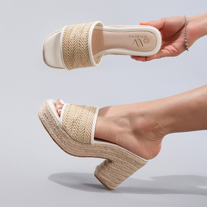 Nadine Woven Abaca Heels