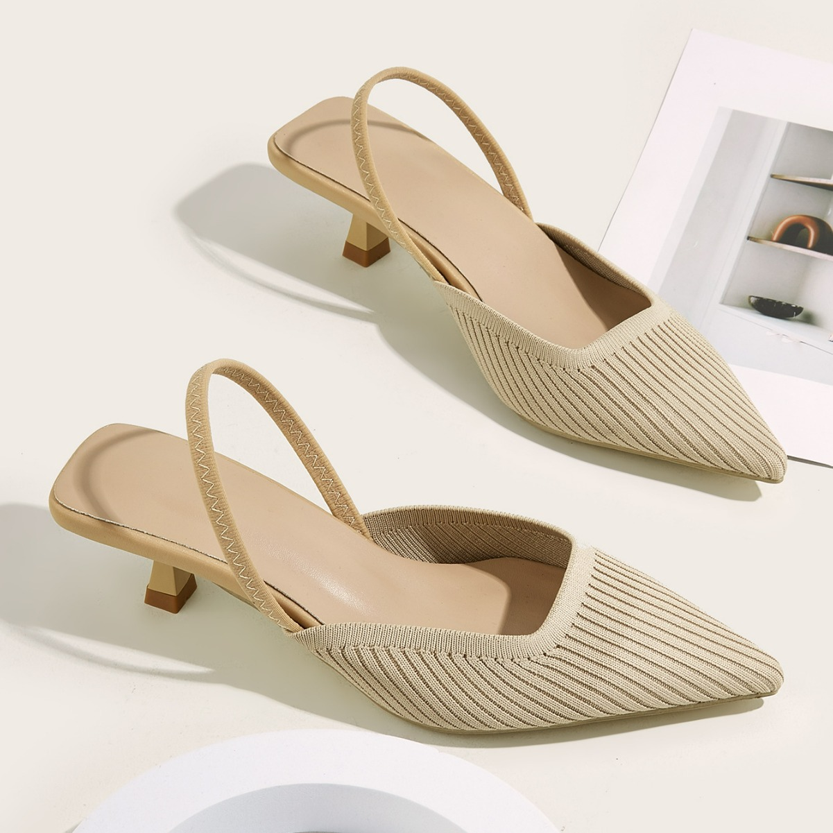Donella Knit Slingback Heels