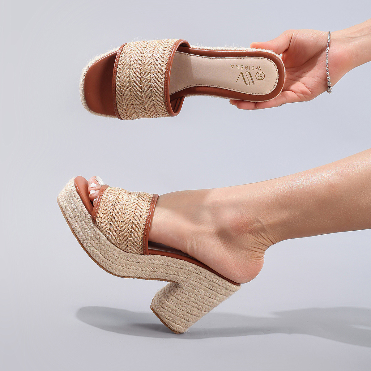 Nadine Woven Abaca Heels