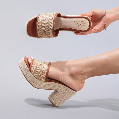 Nadine Woven Abaca Heels