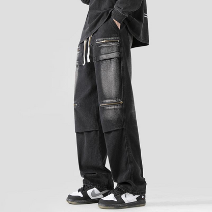 Rebel Washed Cargo Denim Pants
