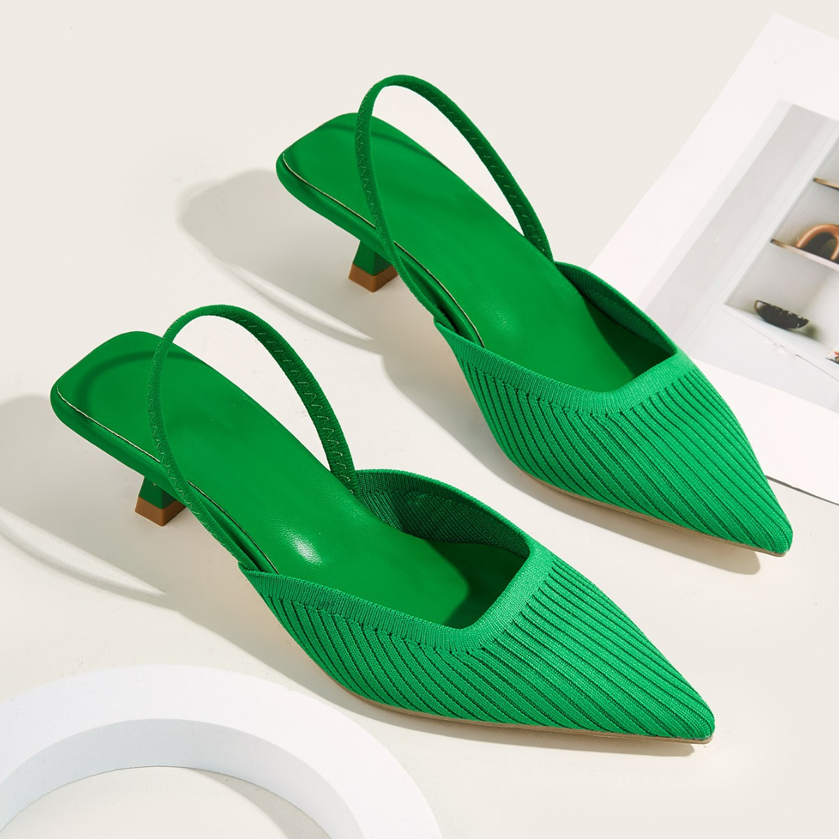 Donella Knit Slingback Heels