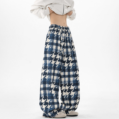 Studio85 Wide-Leg Plaid Pants