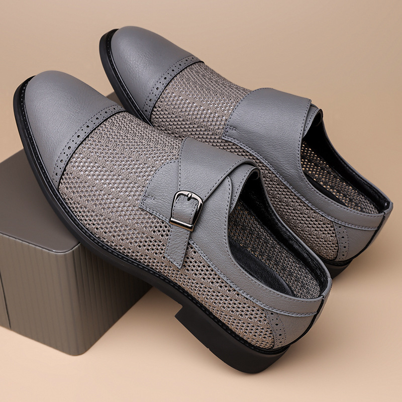 Sarratore Mesh Leather Loafers