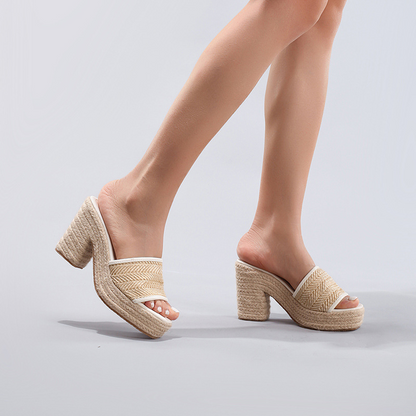 Nadine Woven Abaca Heels