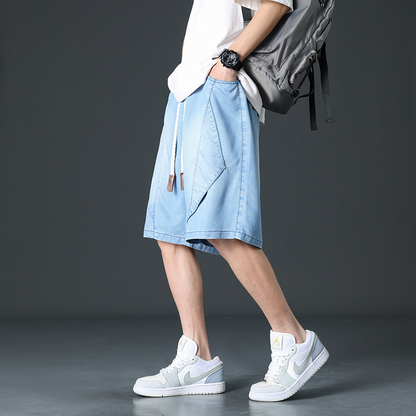 Prism Wide-Leg Denim Shorts