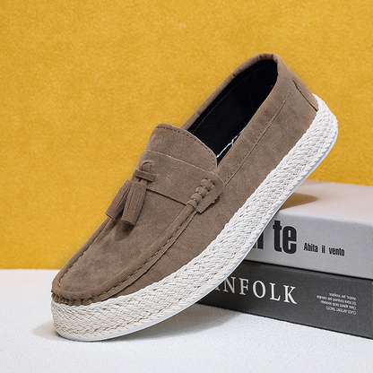 Luciano Suede Tassel Loafers
