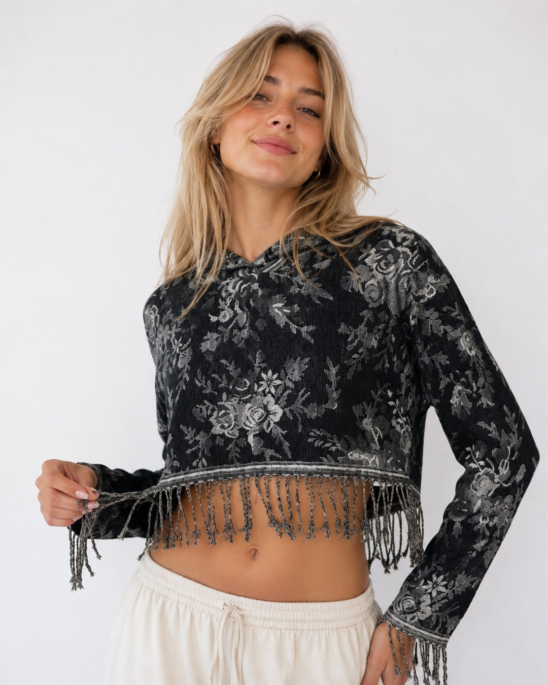 Pashmina Cropped Hoodie