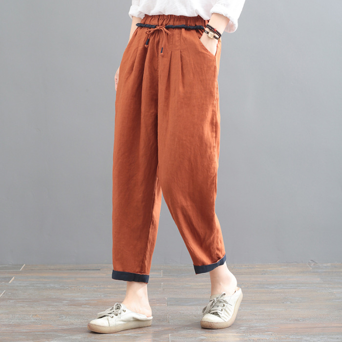 Fifth Avenue Barrel Linen Pants