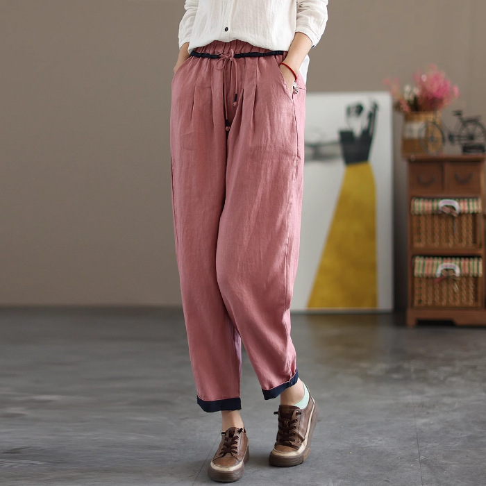 Fifth Avenue Barrel Linen Pants