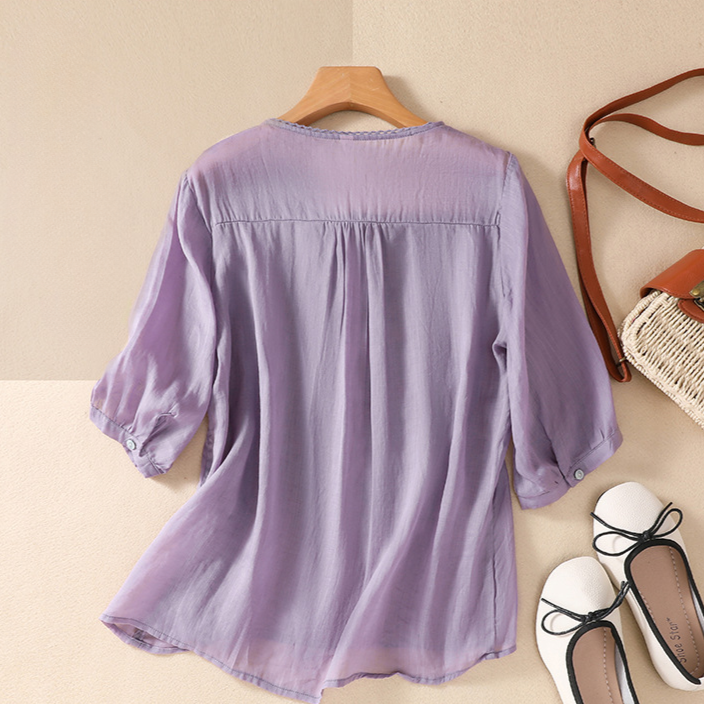 Esmeralda Linen Lace Blouse